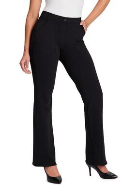 Bootcut Yoga Dress Pants for Work - Women's Comfortable Stretch, 27"-35" Inseams